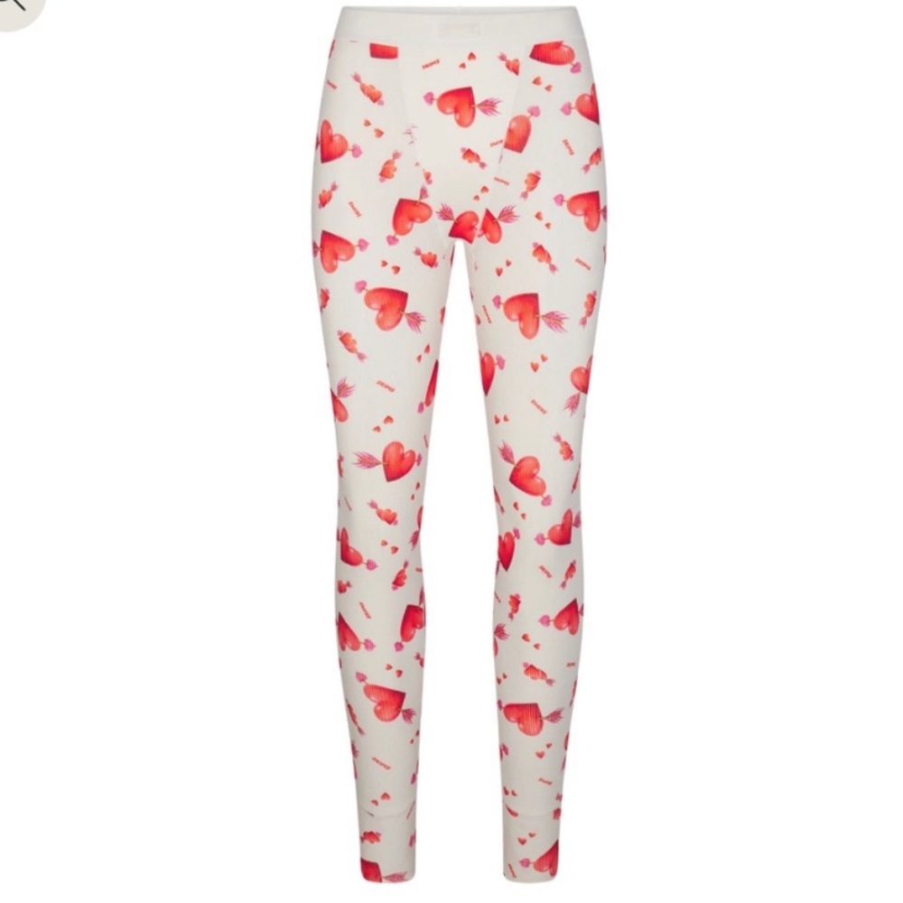 NWT Skims Cotton Rib Legging in Marble Heart n Arrow Print Size Small